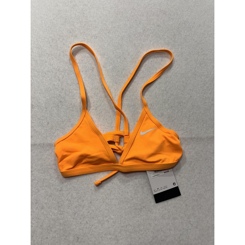 Nike Swim Bikini Top Womens XS Orange Triangle Hydrastrong NESSB002-825 NEW